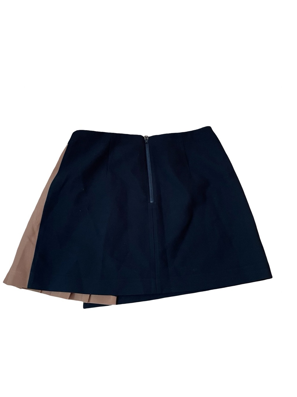 ALICE + OLIVIA TONI MINI SKIRT Colorblock Pleated Black Camel - Picture 6 of 10